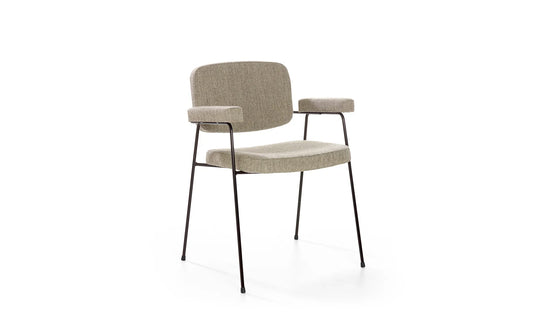 Professionele restauratie van een compacte designkruk met hoogwaardige bekleding